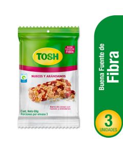 Barra de cereal tosh lyne sin azucar 138 gr